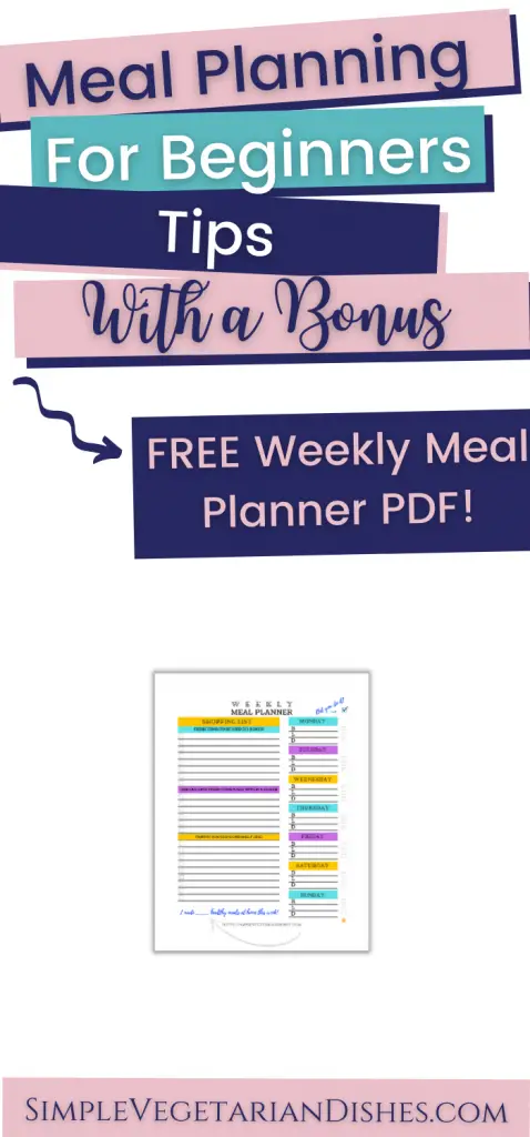 meal planning for beginners pinnable graphic