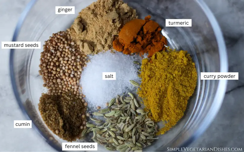 spices in glass bowl