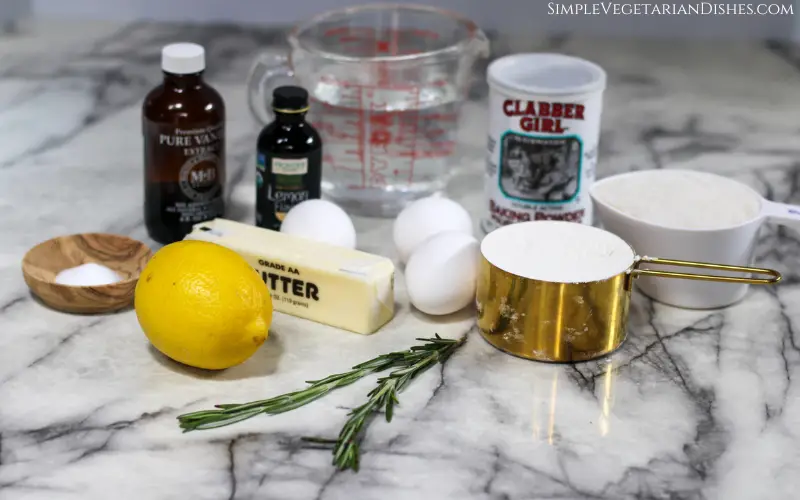 ingredients on white marble table